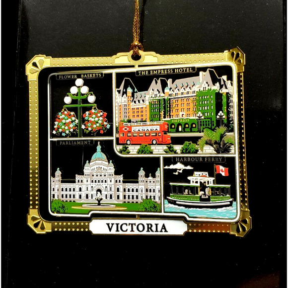Victoria Canada Ornament Color Brass Travel Landmarks Souvenir - Picture 1 of 7